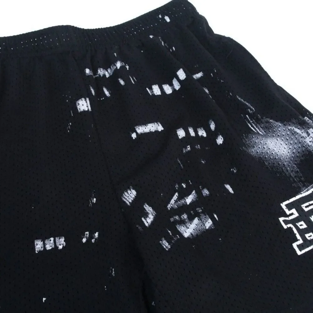 Eric Emanuel New York City Skyline Black Graphic Mesh Mens Large EE Basic Shorts